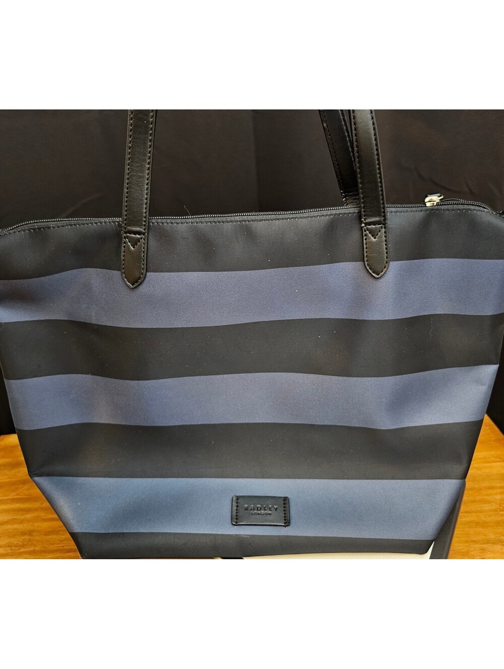 Radley Purse Blue & Black Womens Tote London Striped